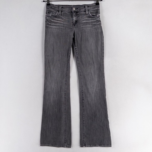 Bebe Jeans Womens Sz 26 Gray Wash Denim Y2K Bootcut Low Rise Distressed Pockets - Picture 1 of 10
